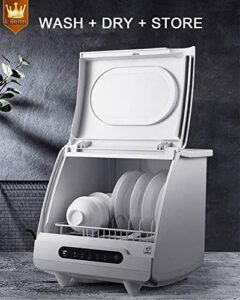 Table Top Free Install Dishwasher for Small Apartments, Dorms, RVs, and Cabins - White