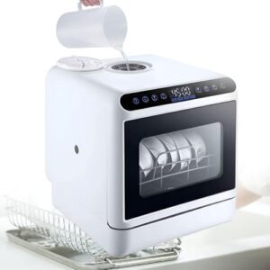 PASPRT Table Top Dishwasher - Portable, Fully Automatic with 360° Spinning Spray and Fruit Wash Function