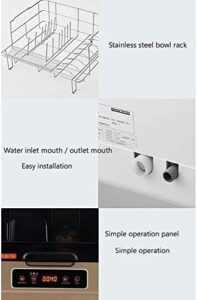 Automatic Countertop Dishwasher with Stainless Steel Interior and 360° Rotary Spray