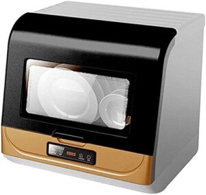 Automatic Countertop Dishwasher with Stainless Steel Interior and 360° Rotary Spray
