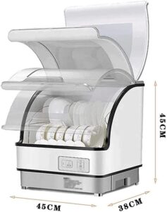 7L Automatic Household Dishwasher on a countertop with dishes drying