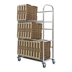 Stalwart DA-DDT30 Commercial Drip Dry Trolley for Dishwasher Baskets Stainless Steel 30 Baskets