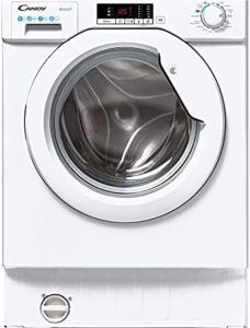 CANDY CBW48D2E 8kg 1400rpm Built In Washing Machine in White, front view with a sleek and modern design