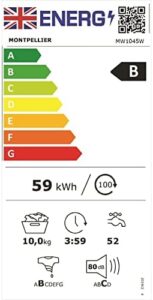 Montpellier 10kg 1400rpm Freestanding Washing Machine - White (MW1045W) in a modern laundry room