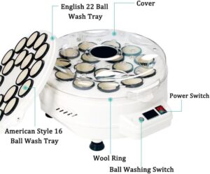 DOZPAL Automatic Polishing Cleaning Machine for 16/22 Balls, Pool Ball Cleaner with One-Key Start