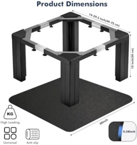 Full Size Heavy-Duty All Steel Washing Machine Stand with Non-Slip Pads  
