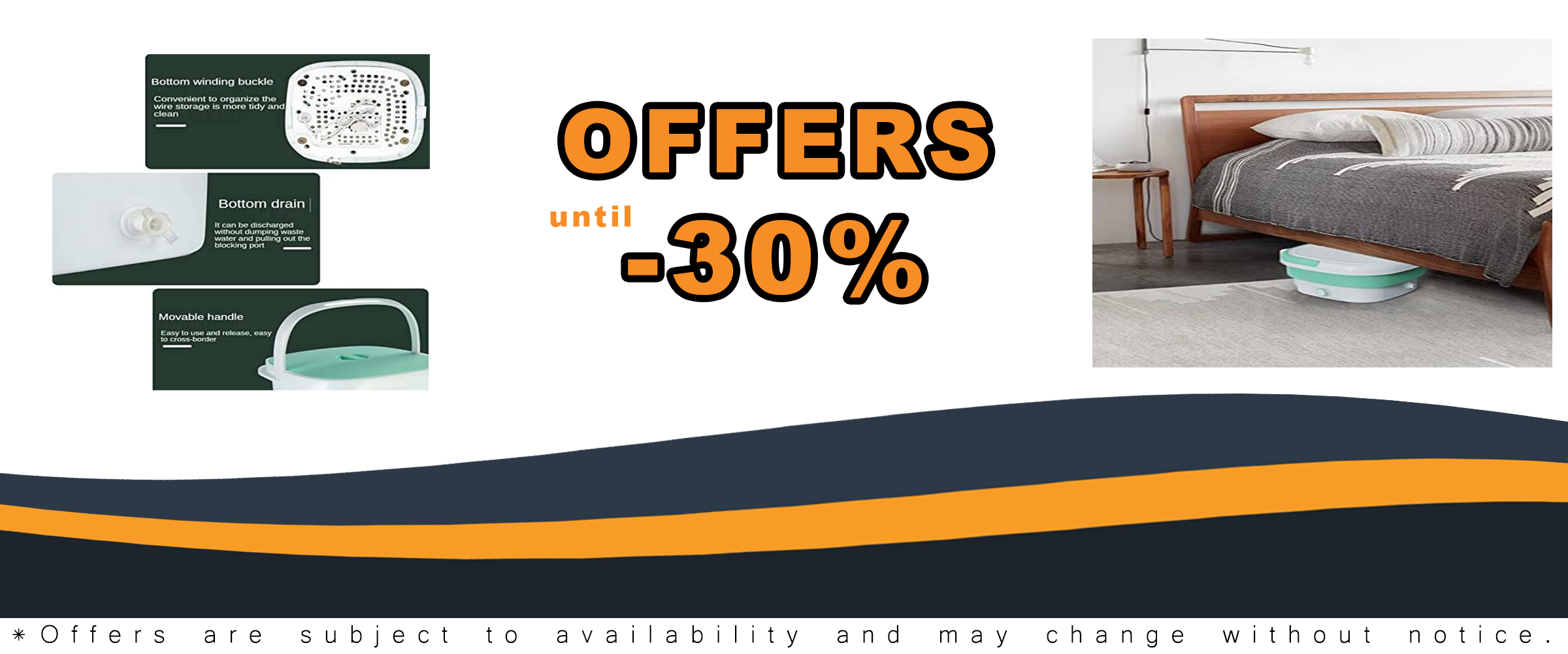PanHuiWen Folding Mini Washing Machine for small kitchens and flats with ultrasonic turbine technology