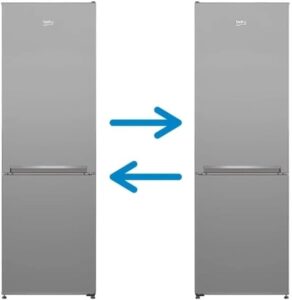 Beko LSG4545W Freestanding Tall Larder Fridge in a modern kitchen with adjustable shelves and sleek white design