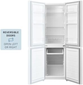Cookology CFF174WH Static 174 Litre Freestanding Fridge Freezer in white with adjustable temperature control and LED lighting