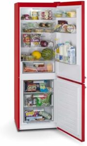 Montpellier MAB386ER 295L Retro Fridge Freezer in Red with Frost Free Technology
