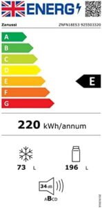 Zanussi Series 40 Fridge Freezer Built-In ZNFN18ES3, LowFrost Technology, Fast Freeze Function, Reversible Door Hinge