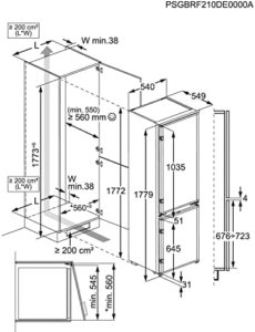 Zanussi Series 40 Fridge Freezer Built-In ZNFN18ES3, LowFrost Technology, Fast Freeze Function, Reversible Door Hinge
