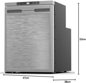Shield Autocare 44L 12v Compressor Fridge Freezer Silver Portable Dual Zone for Campervan, Caravan, Motorhome