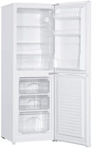 Statesman F1448W Freestanding 50/50 Fridge Freezer, White, with Adjustable Glass Shelves and Clear Freezer Drawers