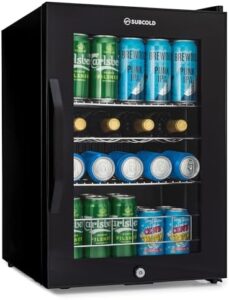 Subcold Ace65 LED Touch Control Beer Fridge with Glass Door and Black Alu Handle