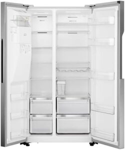 Teknix THSBS1791PLUX American Side by Side Door Fridge Freezer in Stainless Steel with Plumbed Water Dispenser