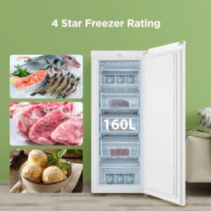 Comfee' 160 Litre Freestanding Tall Freezer with Reversible Door and Adjustable Thermostat