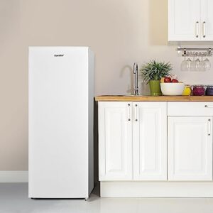 Comfee' 160 Litre Freestanding Tall Freezer with Reversible Door and Adjustable Thermostat