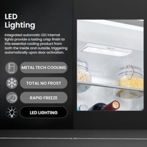 Teknix TH60TNFBIX Tall Freestanding Freezer with LED Display and No Frost Technology