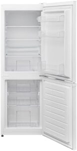 White Knight AT5048W Freestanding Low Frost Fridge Freezer in white, showing its compact and energy-efficient design