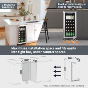 90L Under-Counter Beverage Refrigerator with 3-Layer Glass Door and Digital Temperature Control