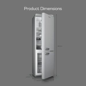SWAN SR11020GRNE Retro 70/30 Fridge Freezer in Grey with Chrome Wine Rack