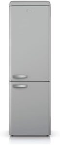 SWAN SR11020GRNE Retro 70/30 Fridge Freezer in Grey with Chrome Wine Rack