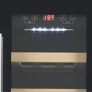 Cookology CWC301BK Freestanding Undercounter Fridge Cabinet Wine Cooler, Black, 20 Bottle Capacity with Digital Temperature Control