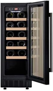 Cookology CWC301BK Freestanding Undercounter Fridge Cabinet Wine Cooler, Black, 20 Bottle Capacity with Digital Temperature Control