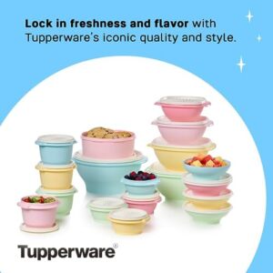 Tupperware Heritage Collection 36 Piece Food Storage Container Set in Vintage Colors - BPA-Free, Dishwasher Safe