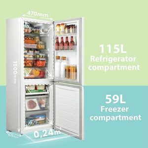 COMFEE' 174L Freestanding Fridge Freezer, White, RCB169WH2(E)