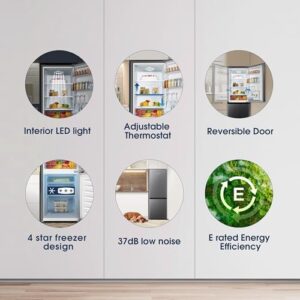 Fridgemaster MC50165ES Silver 50cm Freestanding Fridge Freezer