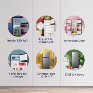 Fridgemaster MTM48120ES freestanding fridge freezer, white