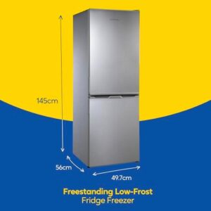 Russell Hobbs 60/40 Fridge Freezer, Low Frost Silver, 50cm Wide