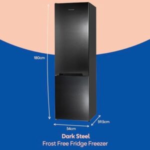 Russell Hobbs frost free fridge freezer, 279L, dark steel