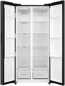 Cookology CSBS460BK 460L black side-by-side fridge freezer