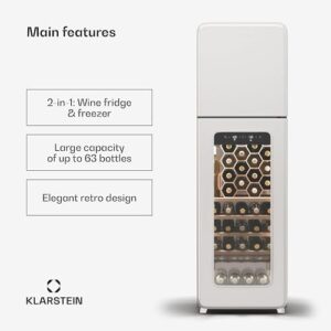 Klarstein Shirley retro wine fridge, 63 bottles, dual zone