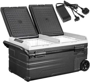 Dellonda 95L Portable Car Fridge Freezer DL135 12/24/230V Dual Zone