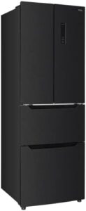60cm French door fridge freezer, brushed black, frost free