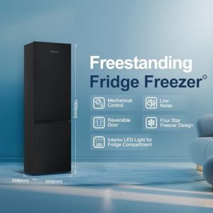 Fridgemaster MC55265EB 55cm Black Fridge Freezer 269L 4 Star