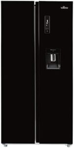 Willow WSBS84DB 430L Black American Fridge Freezer