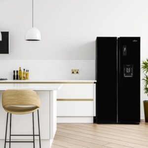 Willow WSBS84DB 430L Black American Fridge Freezer