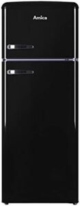 Amica Retro Fridge Freezer, Black, 55cm, A+ Energy, 164L