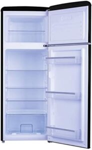 Amica Retro Fridge Freezer, Black, 55cm, A+ Energy, 164L