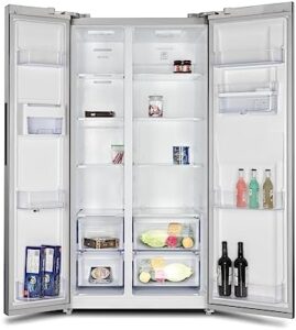 SIA Freestanding American Fridge Freezer Silver 627L