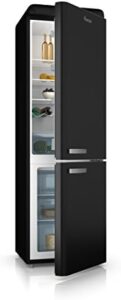 Swan SR11020BN Retro Fridge Freezer, Matt Black, A+ Rated