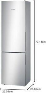Bosch Serie 4 Fridge Freezer KGV39VLEAG, Silver Inox