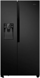 Teknix THSBS1791INBIX black stainless steel fridge freezer