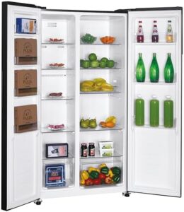 Candy Total No Frost American Fridge Freezer - Black, E Rated