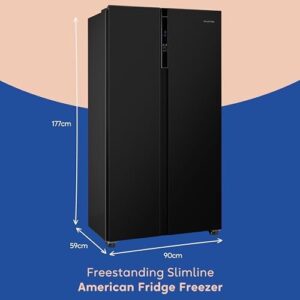 Russell Hobbs 442 Litre American Style Fridge Freezer Black